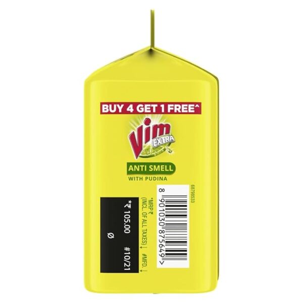 Vim Extra Anti Smell With Pudina Pack Of (5×200g) Dishwash Bar (1 kg) - Image 5